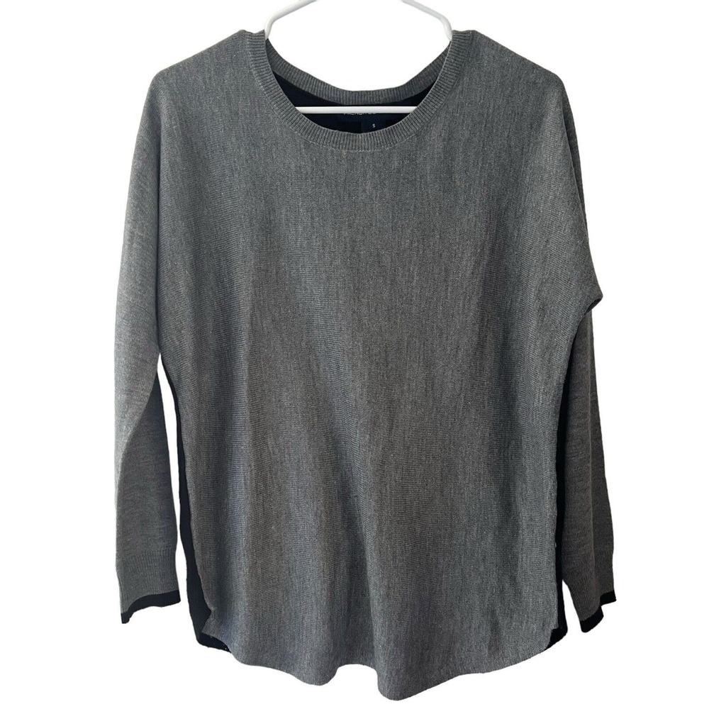 French Connection Women's Color Block Grey/black Sweater Size Small